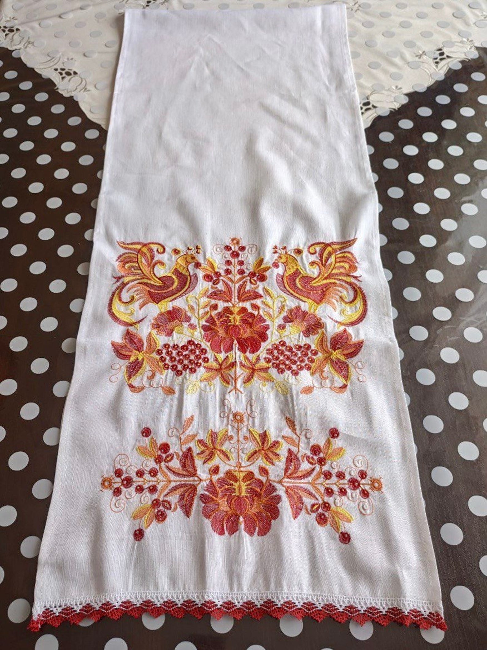 Linen wedding rushnyk with red embroidery, Orthodox rushnyk, Easter embroidered towel, Vintage rushnyk, Ukrainian Gift, Ukrainian wedding
