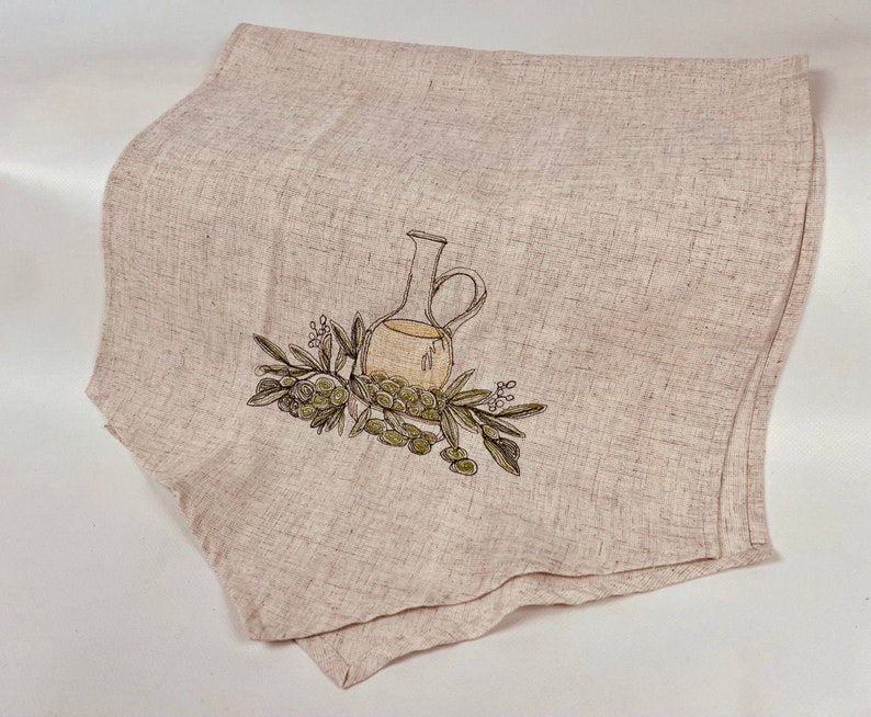 Kitchen towel with olives, Italian towel, Vegetable Kitchen Towels, Housewarming Gift, Embroidered towel, Kitchen Decor, Tea towels