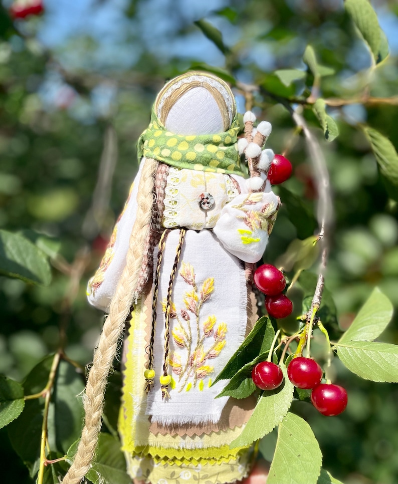 Hand-Made Embroidered art doll, Waldorf doll, Ukrainian Motanka doll with willow, Colorful Ukrainian amulet, Traditional doll, Rag doll